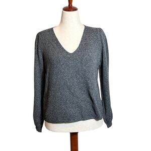 Philosophy pullover sweater marled heathered gray long sleeve v neck  Sz L